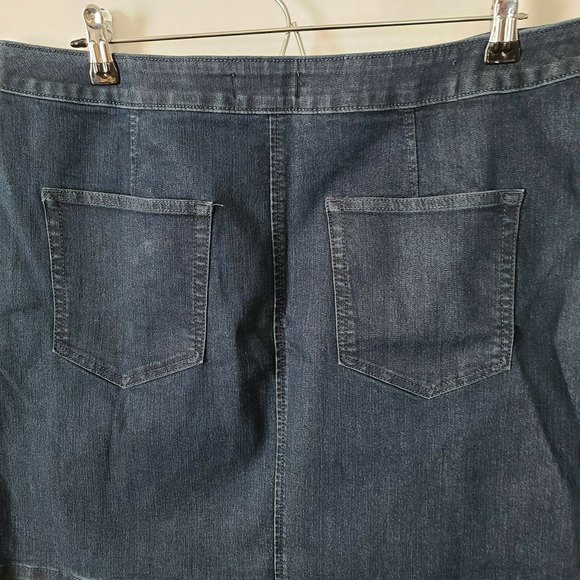 Ann Taylor LOFT Womens Denim Sailor Skirt Dark Wash Jeans Mini Size 0 Stretch - Picture 5 of 7